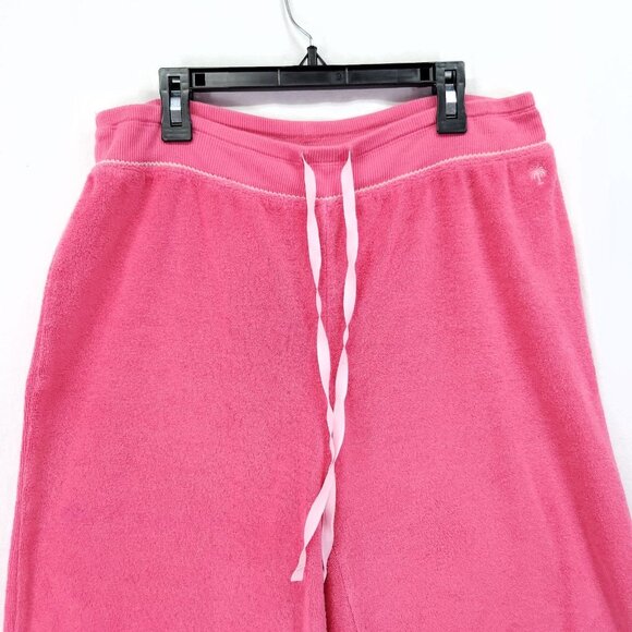Lily Pulitzer Drawstring Capri Pants Womens Size Medium Terry Cloth Pink - Picture 10 of 16